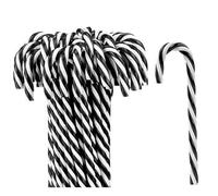 DAHI 32pcs Christmas Decorations Candy Canes Black White Candy Sticks for Christmas Tree Candy Sticks for Hanging Christmas Pendant (black)