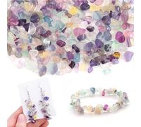 DAHI 450 PCS Fluorite Crystal Beads Drilled Irregular Gemstone Bead for DIY