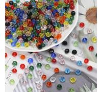 DAHI 450pcs Crystal Glass Beads Faceted Rondelle Crystal Bead 8mm Multicolour Briolette Glass Bead Bulk Loose Beads for DIY Craft Bracelets, Necklace Jewelry Making (8mm)