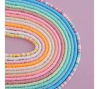 DAHI 4900 Pieces Polymer Clay Beads 6 mm Colourful Heishi Beads Flat Beads Clay Beads Craft Set Jewellery Making Sets for DIY Necklace Charm Bracelet Gift (D)
