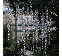DAHI 50PCS Clear Acrylic icicle Ornaments Christmas Tree Ornaments Acrylic Clear icicles Set for Christmas Tree Decoration (icicle 50pcs)
