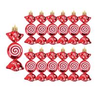 DAHI Christmas Tree Candy Pendant 12pcs Christmas Tree Jewelry Ornaments Plastic,Candy hanging Decor (red)