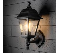 CGC Lighting Outdoor Outside Wall Light Black Coastal Weatherproof Lantern Traditional Vintage LED (Black Wall Light 3)