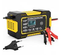 DAHJSD 12V Smart Battery Charger for Audi RS6 C5 Sedan Limousine 2002 2003 2004, Car & Motorcycle Battery Charger, LCD Display, Auto Stop, Seasonal Charge, Multi-Protection,A Yellow