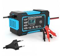 DAHJSD 12V Smart Battery Charger for Vespa GTS GTV 250 300, Car & Motorcycle Battery Charger, LCD Display, Auto Stop, Seasonal Charge, Multi-Protection,C Blue