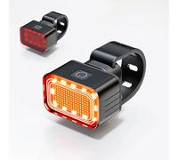 DAHJSD Bike Lights Set for Diamondback Bicycles Catch 2019 - USB Rechargeable Bike Headlight and Tail Light for Night Riding, Rain-resistant Front and Rear Bicycle Lights, B back