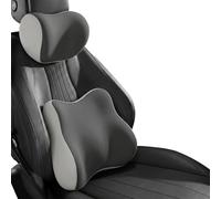 DAHJSD Car Headrest Pillow & Lumbar for Audi A3 A5 A4 B8 A3 8P A4 B6 A4 B7 A6 C6 A4 A3 8V Q5 A6 C7 A6 Q7 A6 C5, Car Seat Neck Pillow Back Support, Breathable All-Season Automotive Seat Cushions, 2PCS