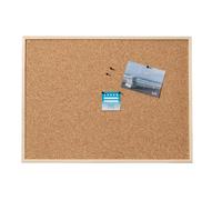 Dahle Cork Notice Board (Wooden Frame, Cork Board, 7 mm Thick, Includes 6 Push Pins) 30 x 40 cm