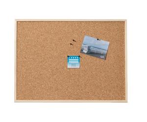 Dahle Cork Notice Board (Wooden Frame, Cork Board, 7 mm Thick, Includes 6 Push Pins) 30 x 40 cm