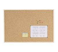 Dahle Cork Notice Board (Wooden Frame, Cork Board 7 mm Thick, Includes 6 Push Pins) 90 x 120 cm