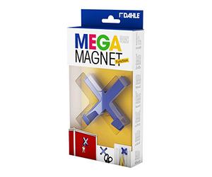Dahle Mega Magnet Cross XL 70 x 70 mm with 2 Hooks for Hanging Items Blue