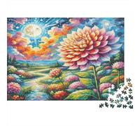 Dahlia 1000 Pieces Adult Jigsaw Puzzles Festive Gifts Family Challenging Educational Challenge Home Decoration for Adults Gifts Ideas 1000pcs (75x50cm)