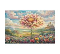 Dahlia 1000 Pieces Set Classic Jigsaw Puzzle Flower Plant Couple Puzzle Partners Mind Relaxation Wall Decor Easter New Year Creativity & Gift Giving 1000 PCS