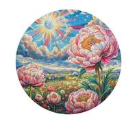 Dahlia 120 Piece Circular Puzzle Flowers Plants Trees Animal Shape Premium Challenging Puzzle Decorative Finish Home Decor Gift Idea Relaxing Activity 120 PCS