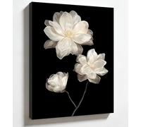 Dahlia Bloom Close-Up Canvas Art - 30 x 40 cm incorniciato, decorazione floreale dettagliata per una sorprendente dichiarazione di casa e soggiorno