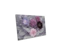 Dahlia Dream Floral Flowers Canvas Wall Art Picture Print CanvasGeeks Multi W36 inch x H24 inch x D40mm