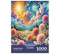 Dahlia Flower Jigsaw Puzzles 1000 Piece Plant for Adults Fun Education Game Home Decoration Toy Intellectual Game Stress Relief Relaxation And Intelligence 38x26cm/1000pcs
