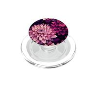 Dahlia Flower Moody Dark Floral Pink and Purple PopSockets PopGrip for MagSafe