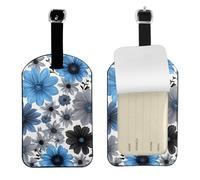 Dahlia Flower Print Bag Tags Stylish Luggage Tag 4.3 x 2.76 Inch Essential Travel Accessory Suitcases