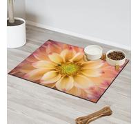 Dahlia Flower Print Pet Feeding Mat for Cat Dog Water Bowl Food Mats Pet Feeding Mats Absorbent Nti-Slip Contain Spills Protects Floors Placemat 43.1 x 76.2 cm