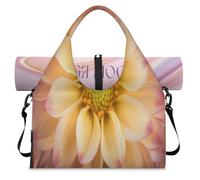 Dahlia Flower Print Sports Duffle Bag with Shoe Compartment Weekend Overnight Bags Tote Cabin Luggage Bag for Gym Yoga Travel