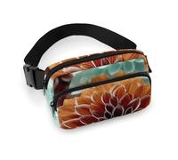 Dahlia Flower Printed Fanny Pack Fanny Packs for Women Men,Crossbody Bag Large Chest Bag with Adjustable Strap for Outdoors Workout Traveling Casual Running, Dahlia Flower, 20x13cm