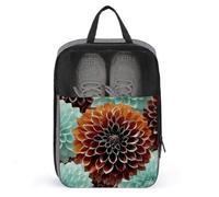 Dahlia Flower Shoe Bag Travel Shoe Organizer Water-Resistant Shoe Pouch with Zipper Sneaker Dust Bag, gray, One Size, Modern