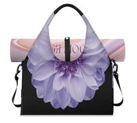 Dahlia Flowers Purple Sports Duffle Bag with Shoe Compartment Weekend Overnight Bags Tote Cabin Luggage Bag for Gym Yoga Travel