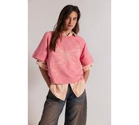 Dahlia Short Sleeve Pullover at Free People in Vintage Rosey Combo, Size: Small - female