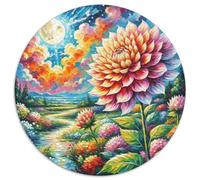 DahliaJigsaw Puzzles 1000 Pieces for Adults Round FlowerCreative Challenge Puzzle Toy1000pcs (67.5x67.5cm)