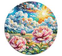 DahliaJigsaw Puzzles 1000 Pieces for Adults Round FlowerCreative Challenging Family Decorations1000pcs (67.5x67.5cm)