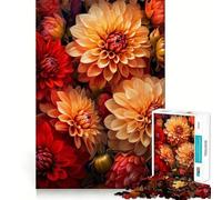 Dahlias Floral Arrangement 1000 Piece Jigsaw Puzzles- Enjoyable Game Bright Color Family Enjoyable Perfect Art (38x26cm)