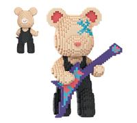 DAHONPA Animal Guitar Bearbrick Micro Building Blocks for Adults (3150 PCS), Bear Bricks Set Creative Home & Office Decor, Gift for Adults and Kids