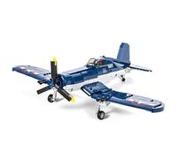 DAHONPA F4U Corsair Fighter Building Blocks for Adults, Military Army Airplane Building Bricks Set, 550 Pieces Building Toys Gift for Kid and Adult