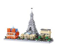DAHONPA Paris Skyline Architecture Micro Building Blocks Set Age 8+, 2462 Pieces with Eiffel Tower, Notre-Dame de Paris and The Louvre Building, City Line Collection Model, Gift for Kid and Adult