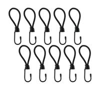 Dahszhi 10 Pcs Short Bungee Cords with Hooks Camping Accessories 5.91 Inch Heavy Duty Bungee Cords with Hooks for Camping,Securing Tarps,Canvases,Black with A Hint of Sheen