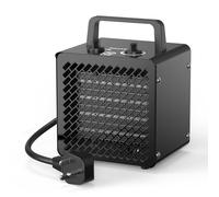 DAHTEC 2000 W Ceramic Fan Heater Portable Electric Heater with Thermostat | Industrial Space Heater with 2 Heat Settings & Fan | Metal Housing & Overheat Protection | for Home, Garage, Workshop, Black