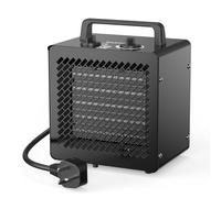 DAHTEC 2800 W Ceramic Fan Heater Portable Electric Heater with Thermostat | Industrial Space Heater with Metal Housing, 2 Heat Settings & Fan | Blow Heater for Home, Garage, Workshop, Black