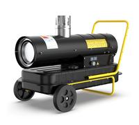 DAHTEC Indirect Diesel Space Heater, 30 KW Industrial Heaters, 50L Large Fuel Tank, Adjustable Thermostat, Wheeled, Overheat Protection, Suitable for Workshops, Building Sites and Agricultural