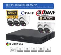 DAHUA 1080P CCTV SECURITY SYSTEM HD AUDIO CAMERA COLORVU OUTDOOR Network IP PoE