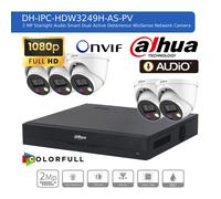 DAHUA 1080P CCTV SECURITY SYSTEM HD AUDIO CAMERA COLORVU OUTDOOR Network IP PoE