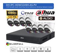 DAHUA 1080P CCTV SECURITY SYSTEM HD AUDIO CAMERA COLORVU OUTDOOR Network IP PoE