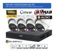 DAHUA 1080P CCTV SECURITY SYSTEM HD AUDIO CAMERA COLORVU OUTDOOR Network IP PoE