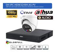 DAHUA 1080P CCTV SECURITY SYSTEM HD AUDIO CAMERA COLORVU OUTDOOR Network IP PoE