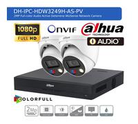 DAHUA 1080P CCTV SECURITY SYSTEM HD AUDIO CAMERA COLORVU OUTDOOR Network IP PoE
