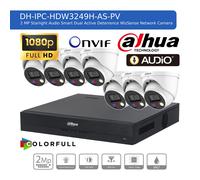 DAHUA 1080P CCTV SECURITY SYSTEM HD AUDIO CAMERA COLORVU OUTDOOR Network IP PoE