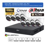 DAHUA 1080P CCTV SECURITY SYSTEM HD AUDIO CAMERA COLORVU OUTDOOR Network IP PoE