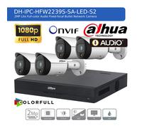 DAHUA CCTV SECURITY SYSTEM AUDIO MIC HD 1080P CAMERA COLORVU OUTDOOR NIGHTVISION
