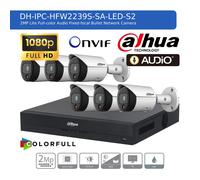 DAHUA CCTV SECURITY SYSTEM AUDIO MIC HD 1080P CAMERA COLORVU OUTDOOR NIGHTVISION