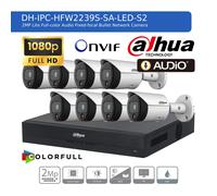 DAHUA CCTV SECURITY SYSTEM AUDIO MIC HD 1080P CAMERA COLORVU OUTDOOR NIGHTVISION